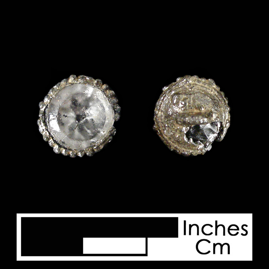 Image of pewter/glass linked button.