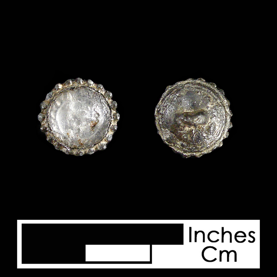 Image of pewter/glass linked button.