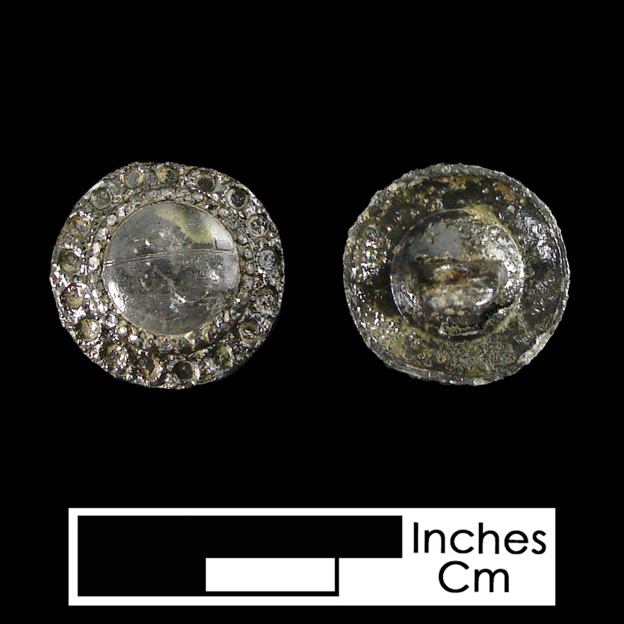 Image of pewter/glass linked button.