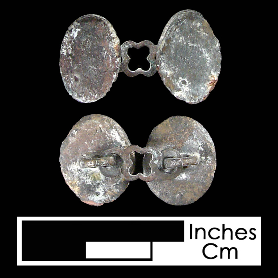 Image of copper alloy linked button.