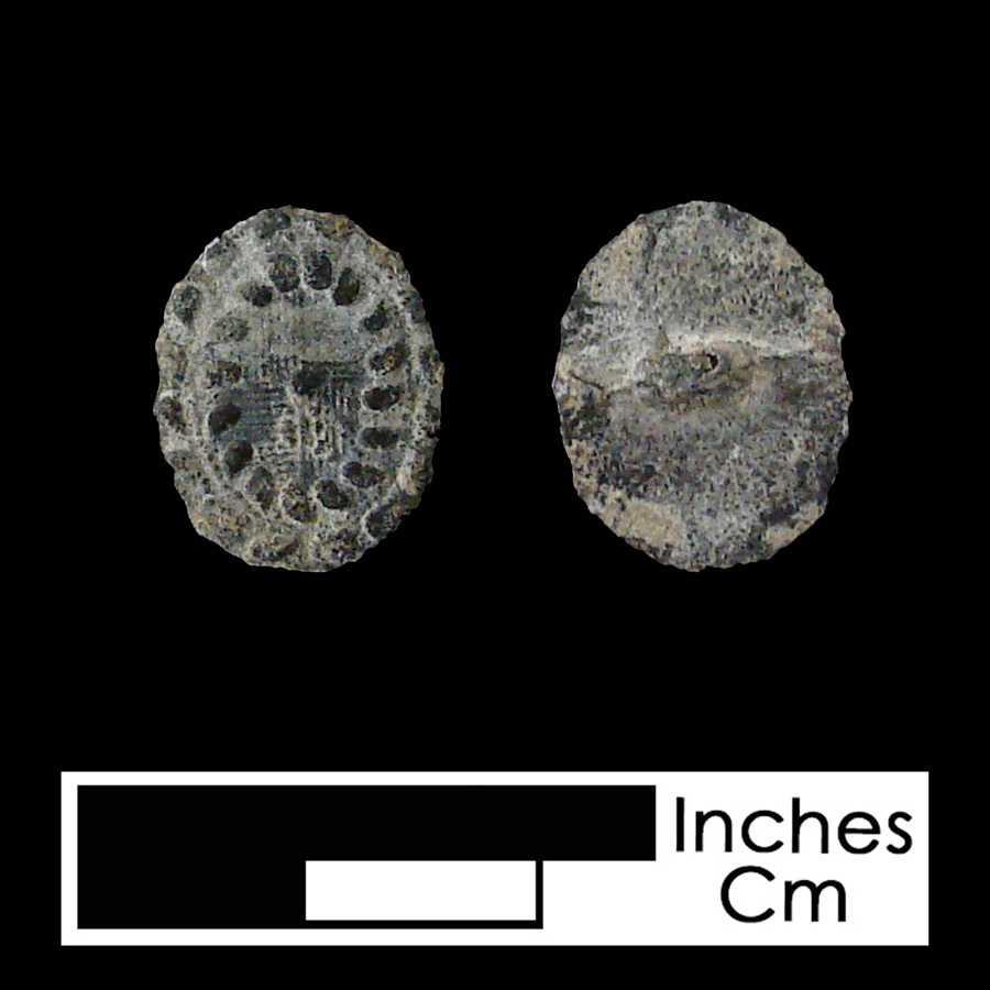 Image of pewter linked button.