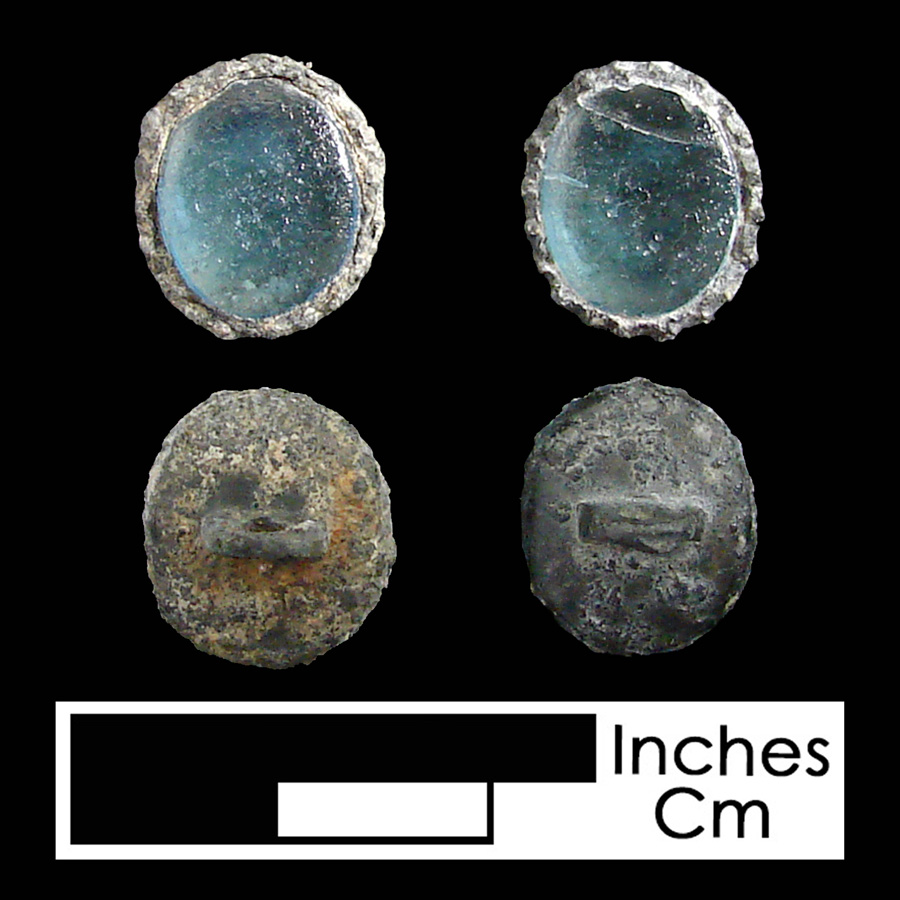 Image of pewter/glass linked button.