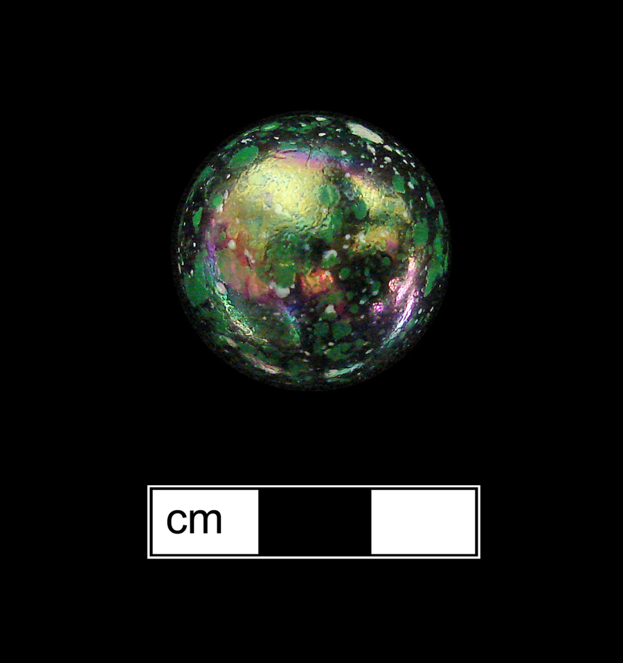 Image of machine made glass marble.