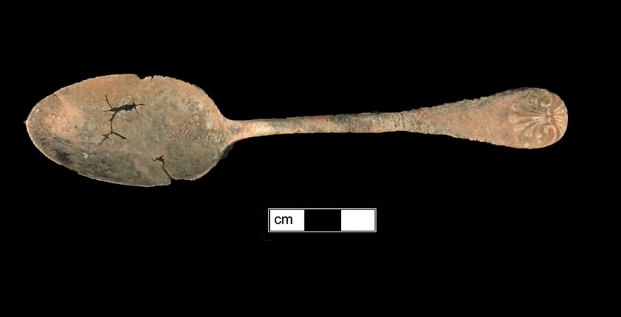 Image of copper alloy spoon, Hanoverian.