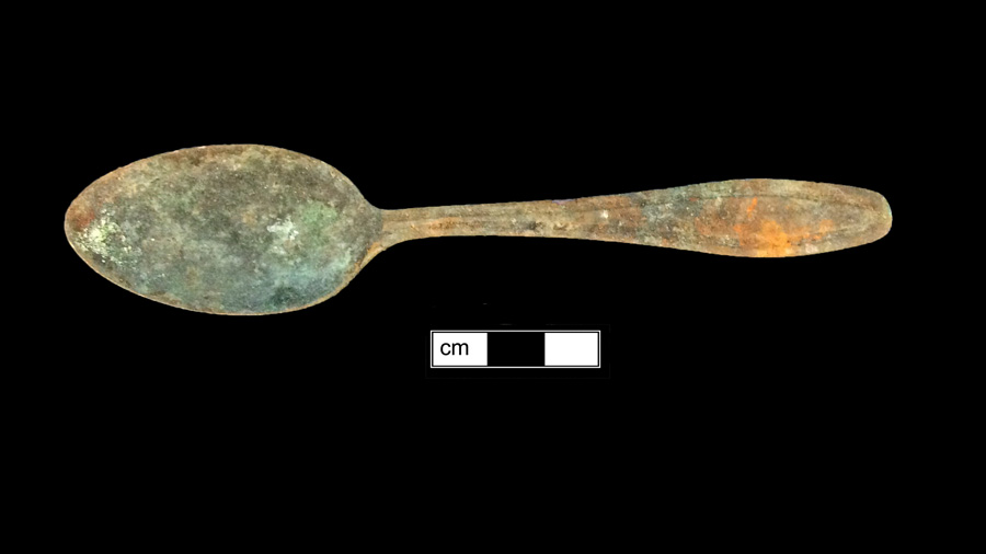 Image of copper alloy spoon, Hanoverian.