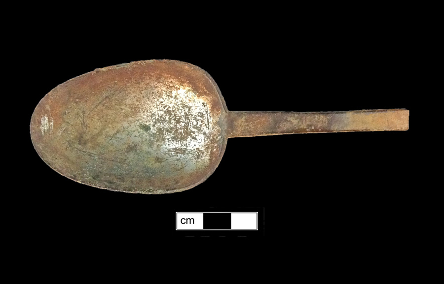 Image of copper alloy spoon, Puritan.