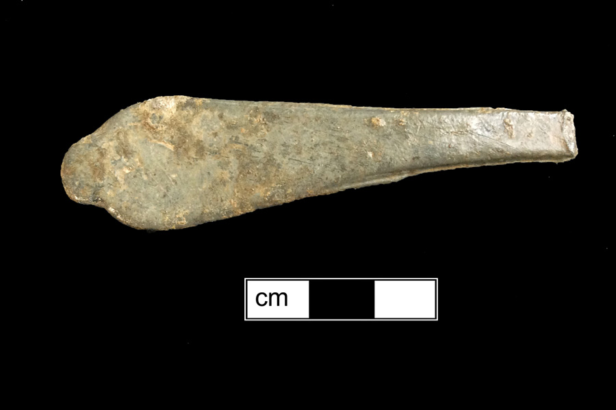 Image of pewter spoon, Dognose or Shield Top.