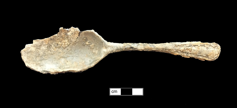 Image of pewter spoon, Hanoverian.