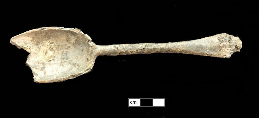 Image of pewter spoon, Hanoverian.