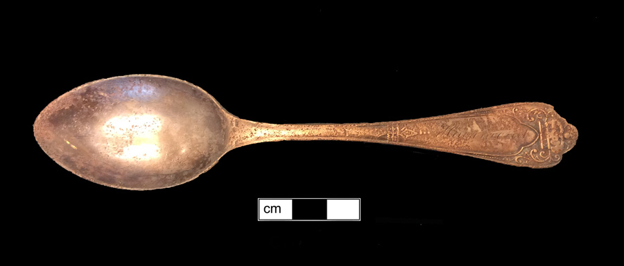 Image of copper alloy spoon, Dognose or Shield Top.