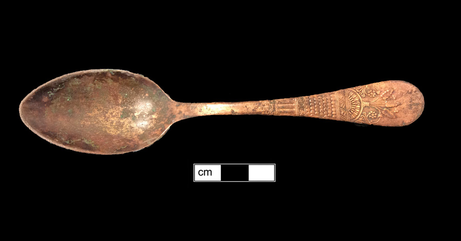 Image of copper alloy spoon, Hanoverian.