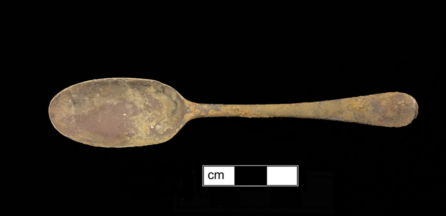 Image of copper alloy spoon, Hanoverian.