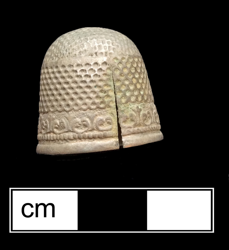Image of silver thimble, 18th century.