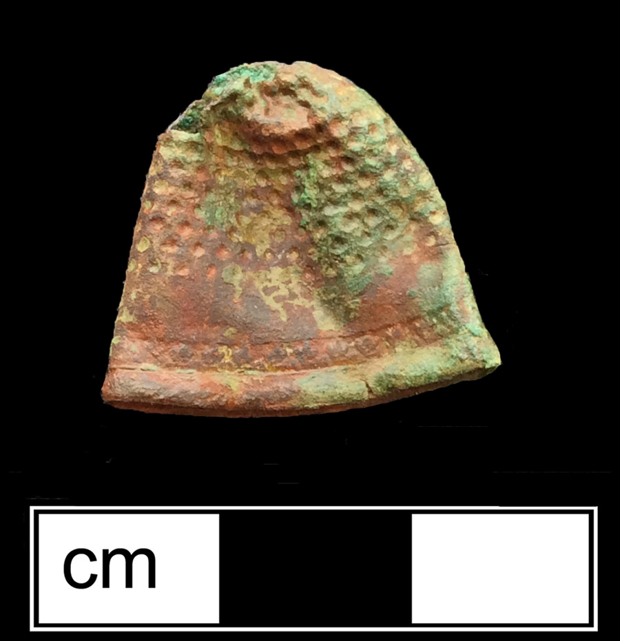 Image of copper alloy thimble, deep drawn, hexagonal knurlings.