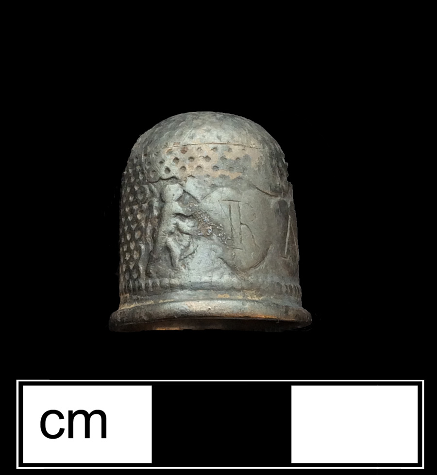 Image of silver thimble, 17th century.