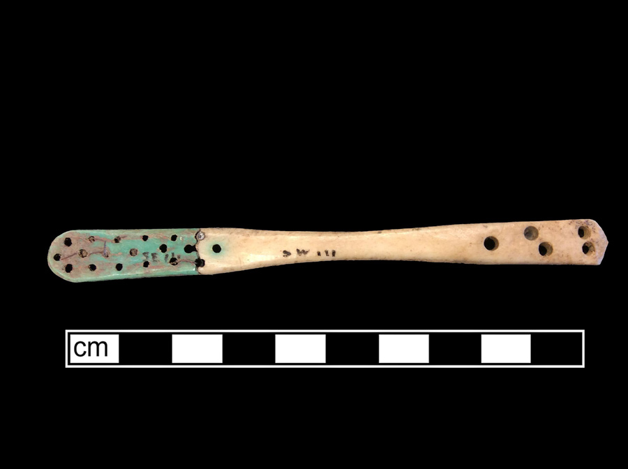 Image of bone toothbrush handle.