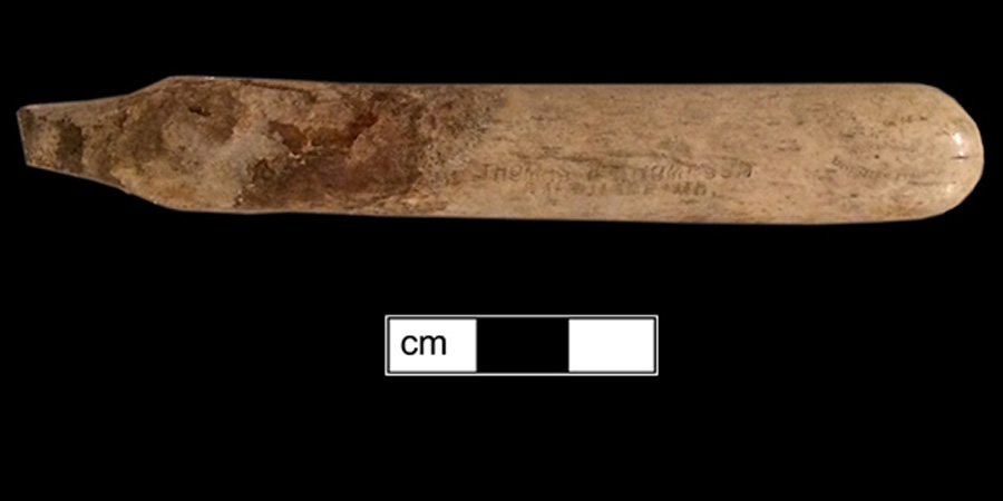 Image of bone toothbrush handle, England type.