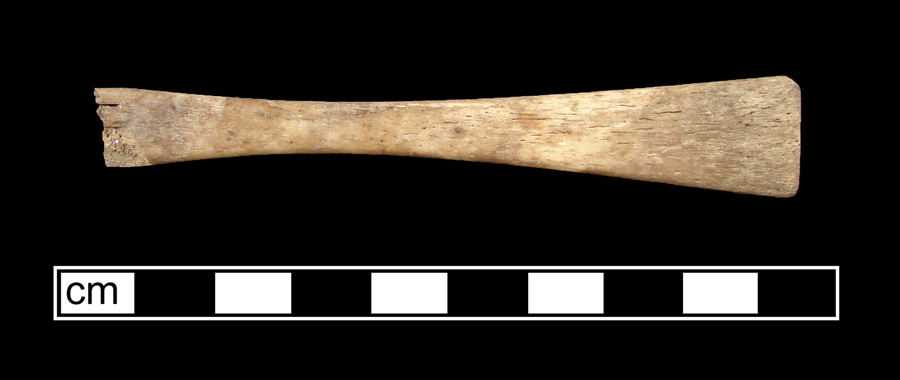 Image of bone toothbrush handle, wire drawn.