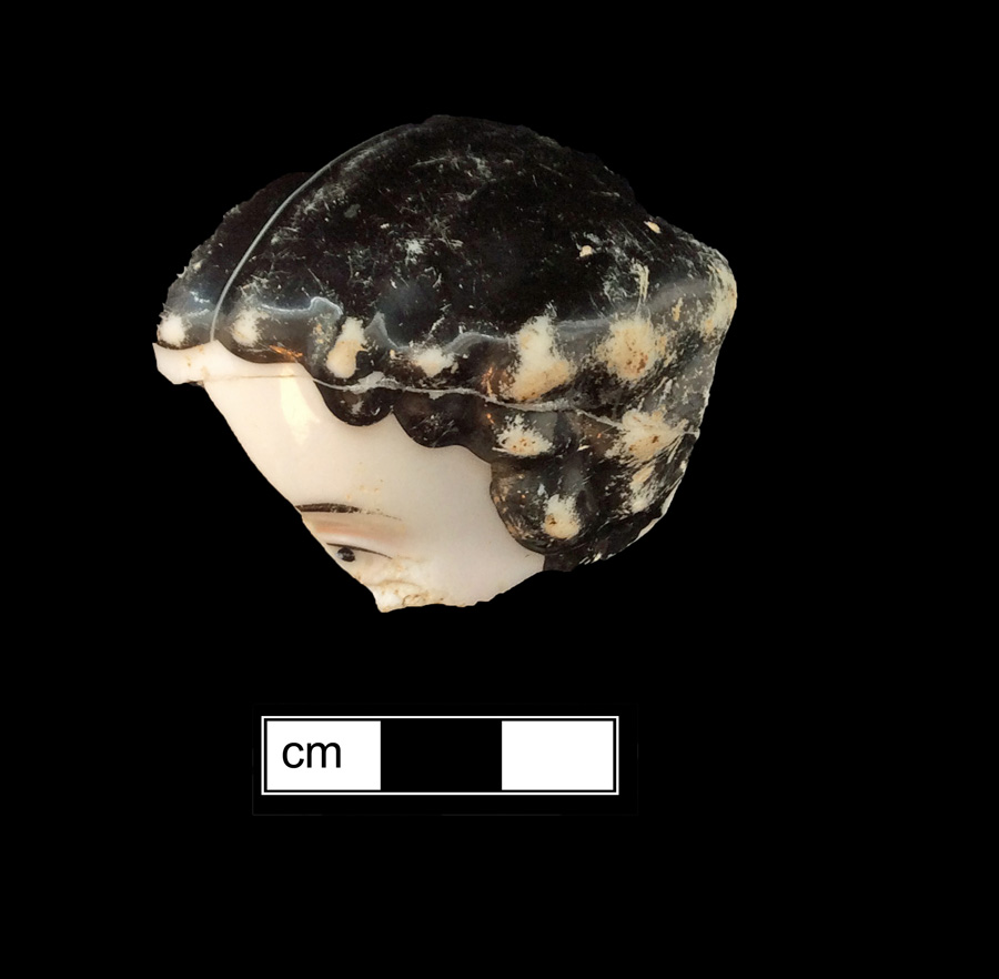 Image of European hard-paste porcelain painted toy doll.