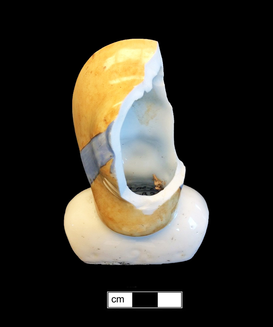Image of European hard-paste porcelain painted toy doll.