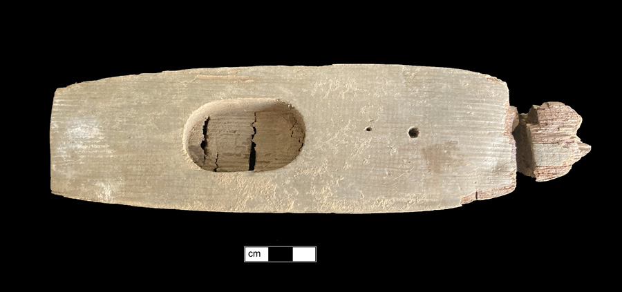 Image of wood/iron toy vehicle.