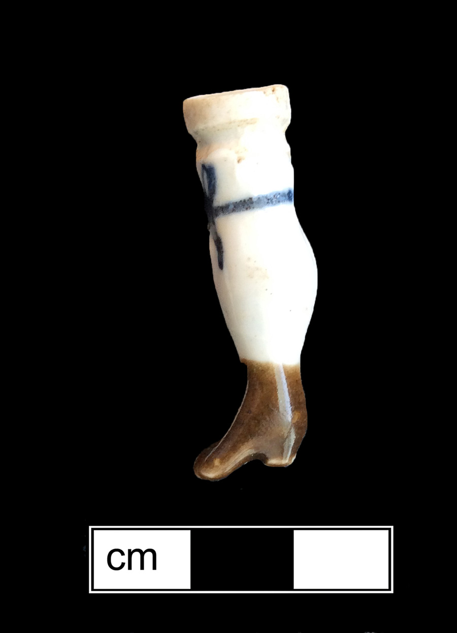 Image of European hard-paste porcelain painted toy doll.