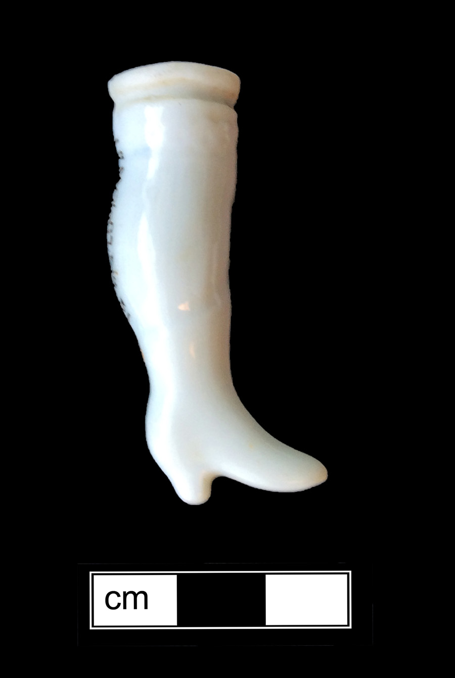 Image of European hard-paste porcelain painted toy doll.