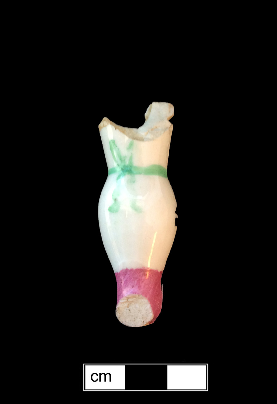 Image of European hard-paste porcelain painted toy doll.