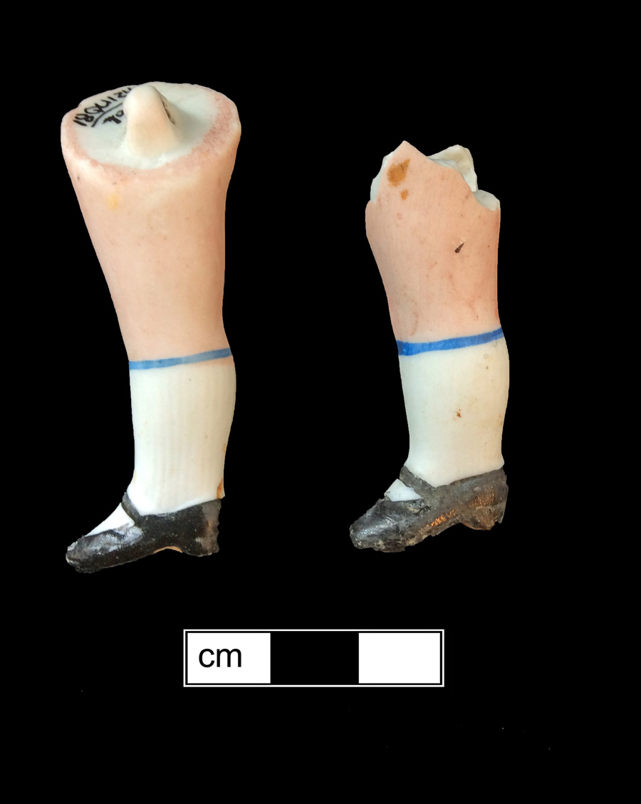 Image of European hard-paste porcelain painted toy doll.
