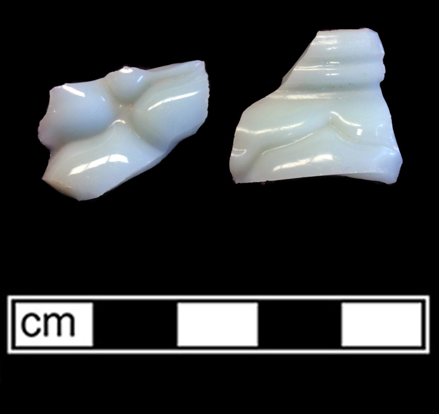 Image of opaque colored glass hollow vessel, hot glass decoration.