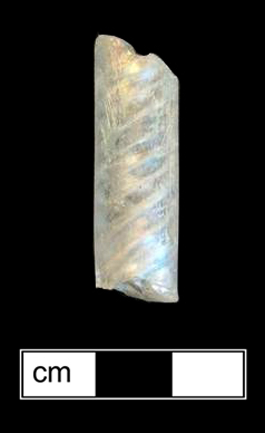 Image of colorless glass stemmed glass, air twist stem.