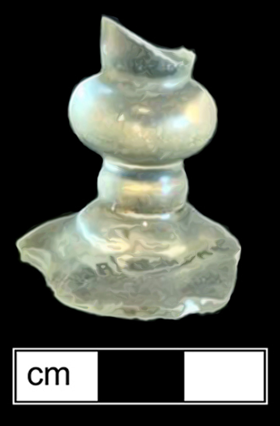 Image of colorless glass stemmed glass.