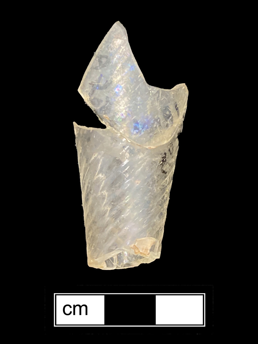 Image of stemmed glass, hot glass decoration, , incised-twist stem.