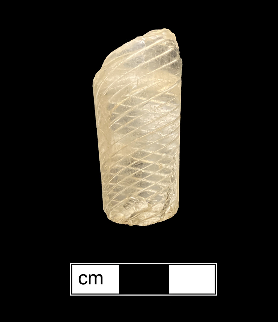 Image of colorless glass stemmed glass, air twist stem.