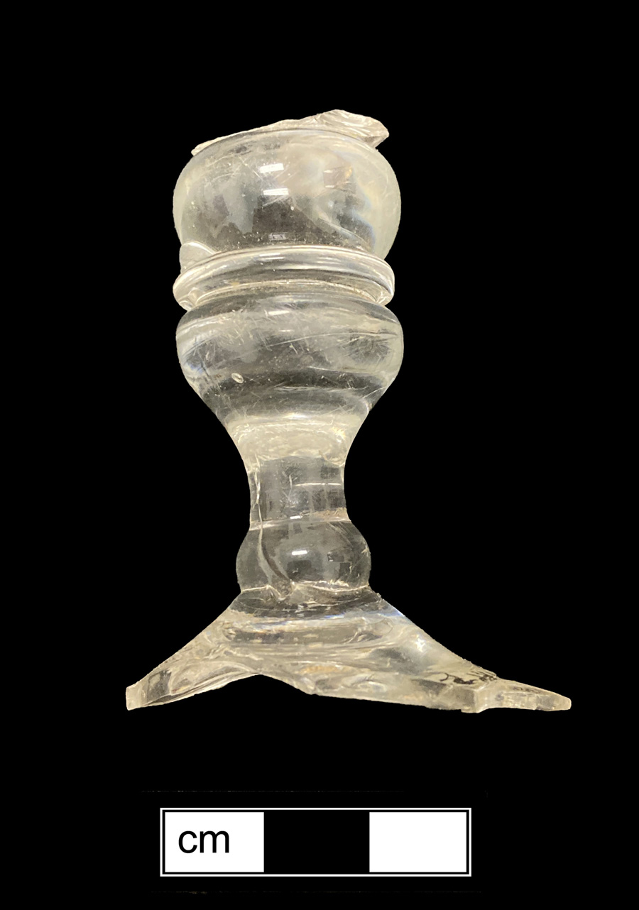 Image of colorless glass stemmed glass, baluster.