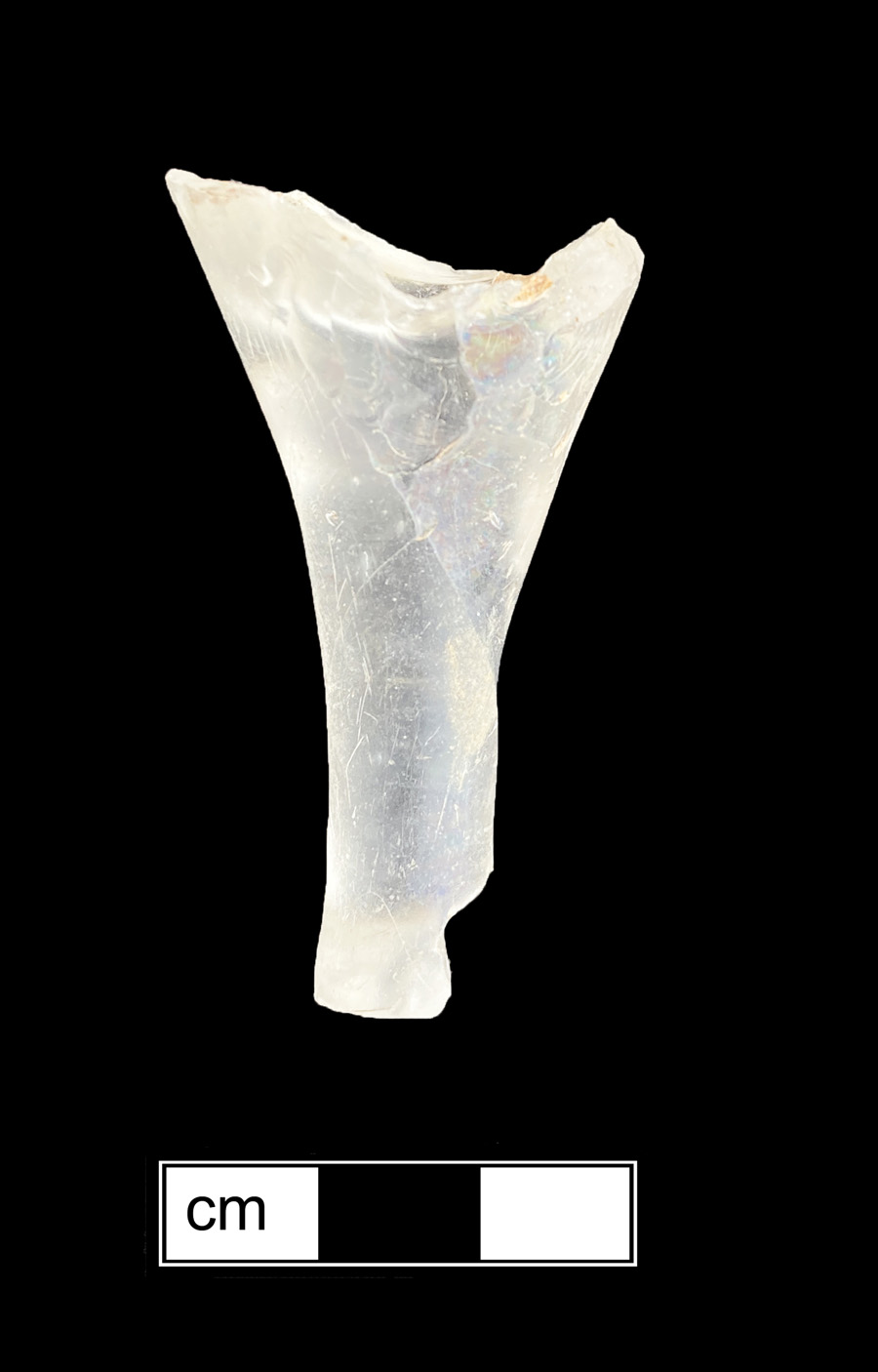 Image of colorless glass stemmed glass.
