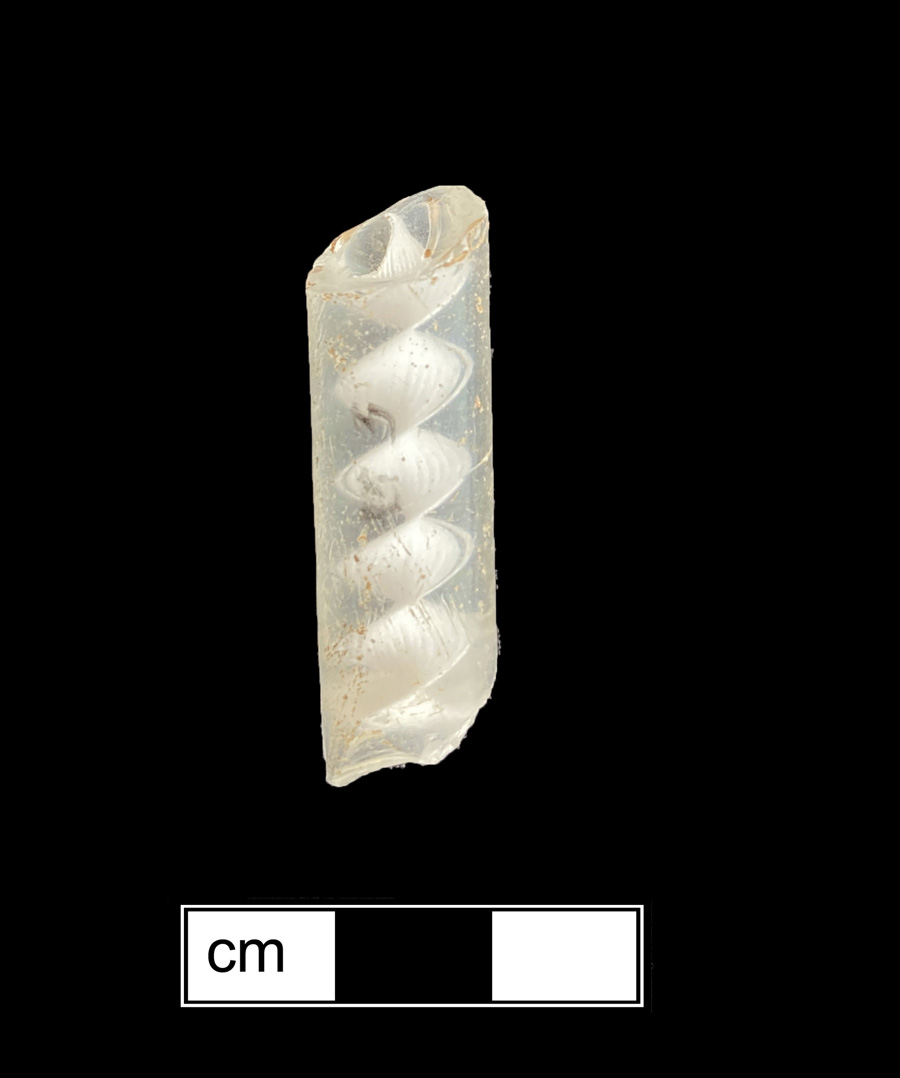 Image of colorless glass stemmed glass, air twist stem.
