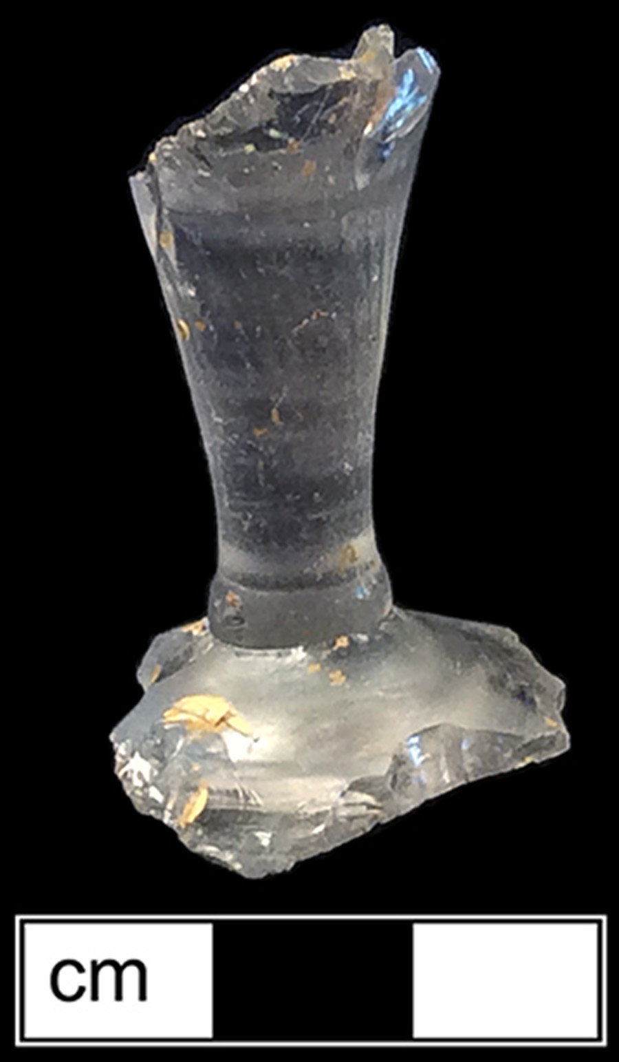 Image of colorless glass stemmed glass.