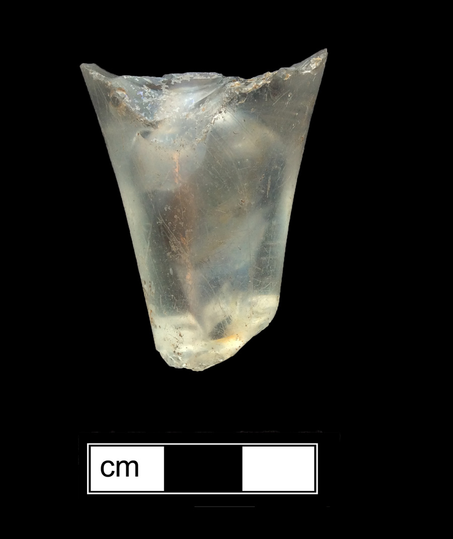 Image of colorless glass stemmed glass.