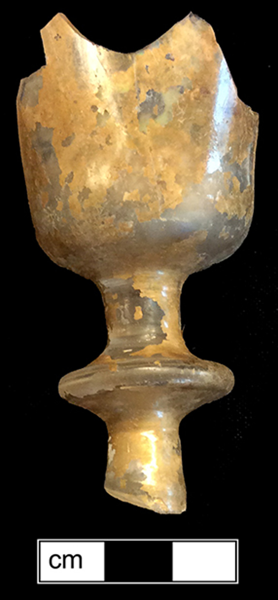 Image of colorless glass stemmed glass.