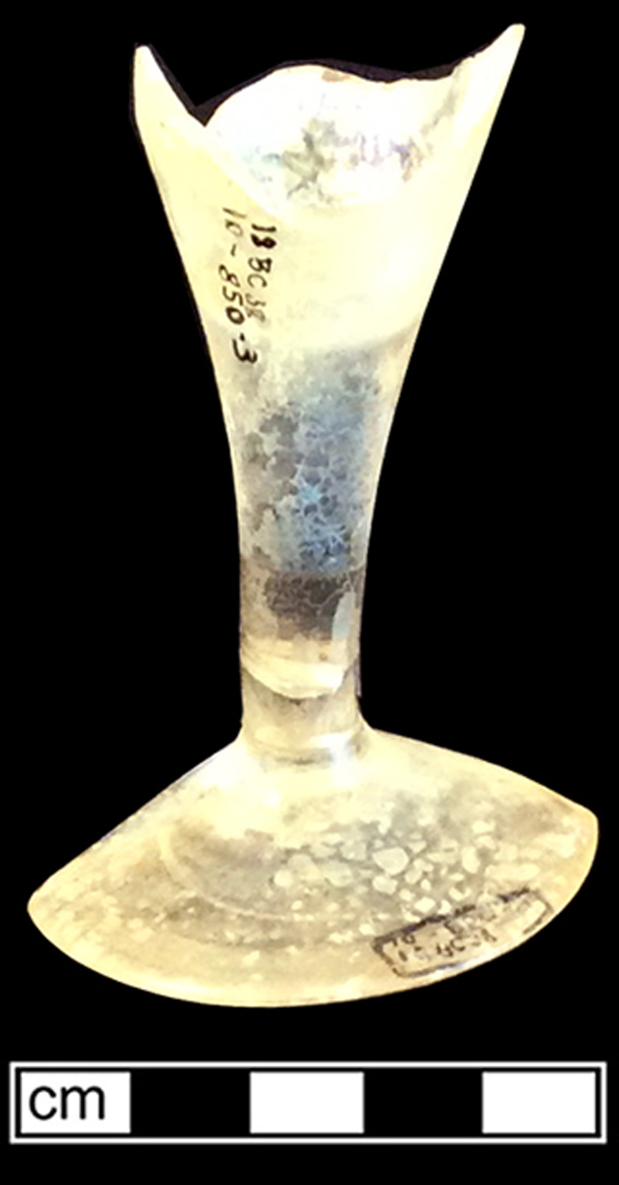 Image of colorless glass stemmed glass.