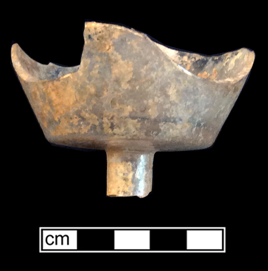 Image of colorless glass stemmed glass.