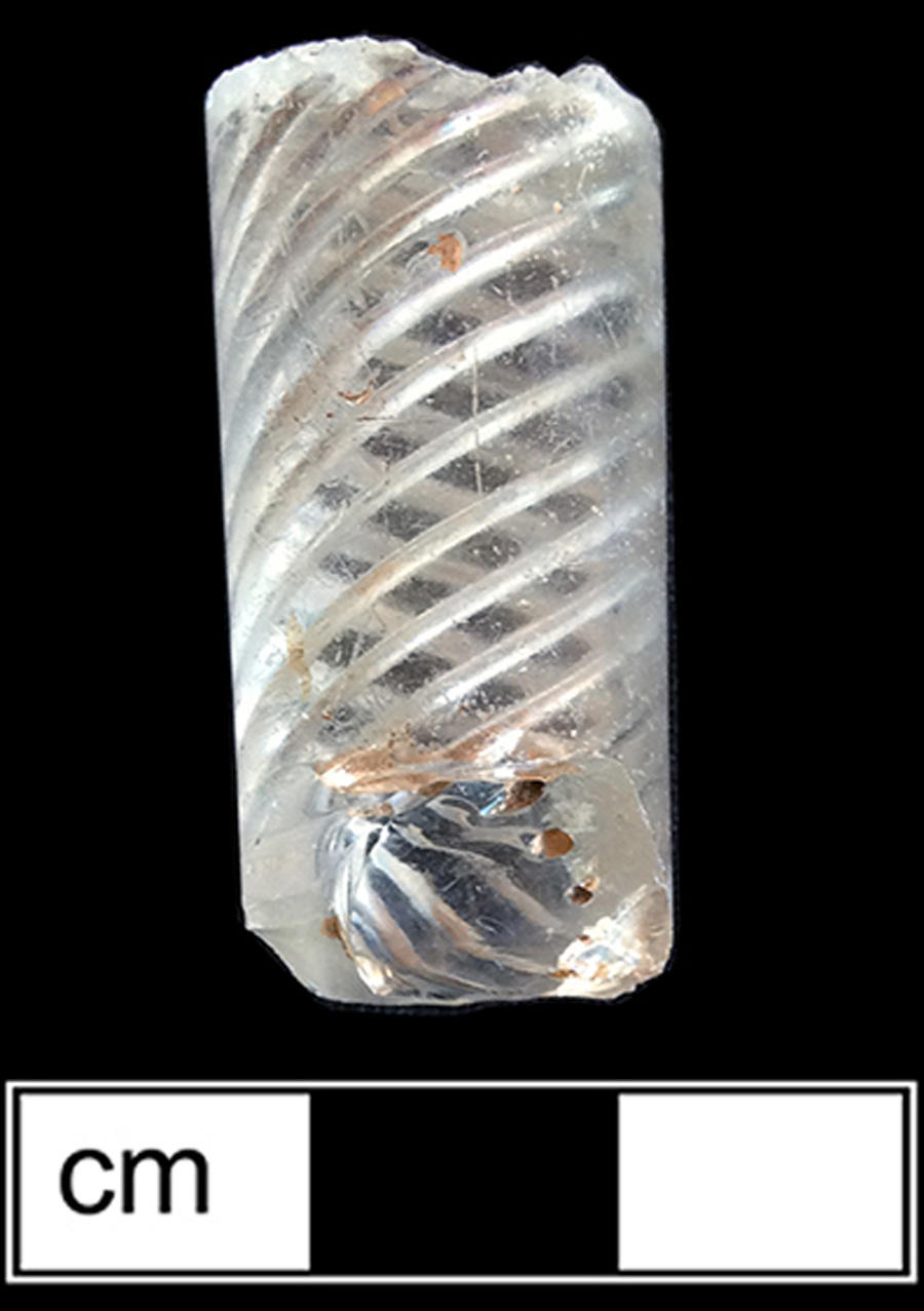 Image of colorless glass stemmed glass, air twist stem.