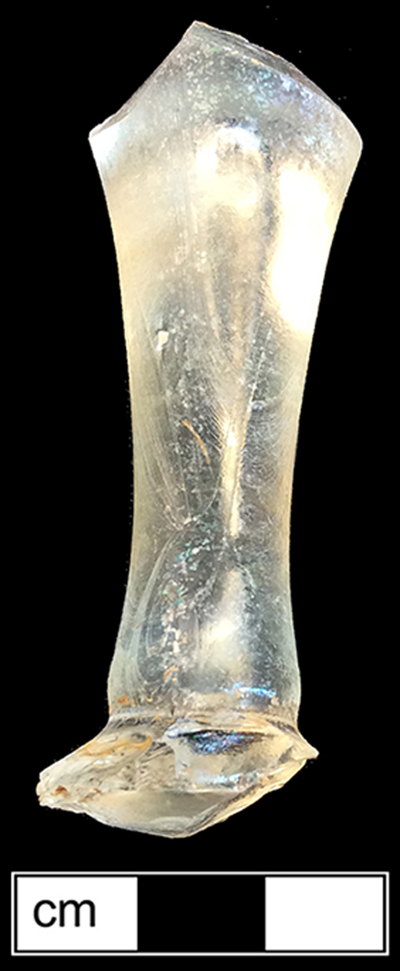 Image of colorless glass stemmed glass.