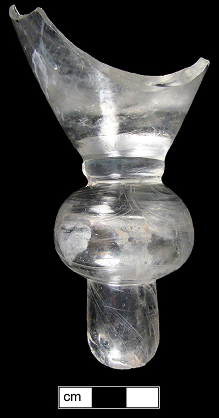 Image of colorless glass stemmed glass.