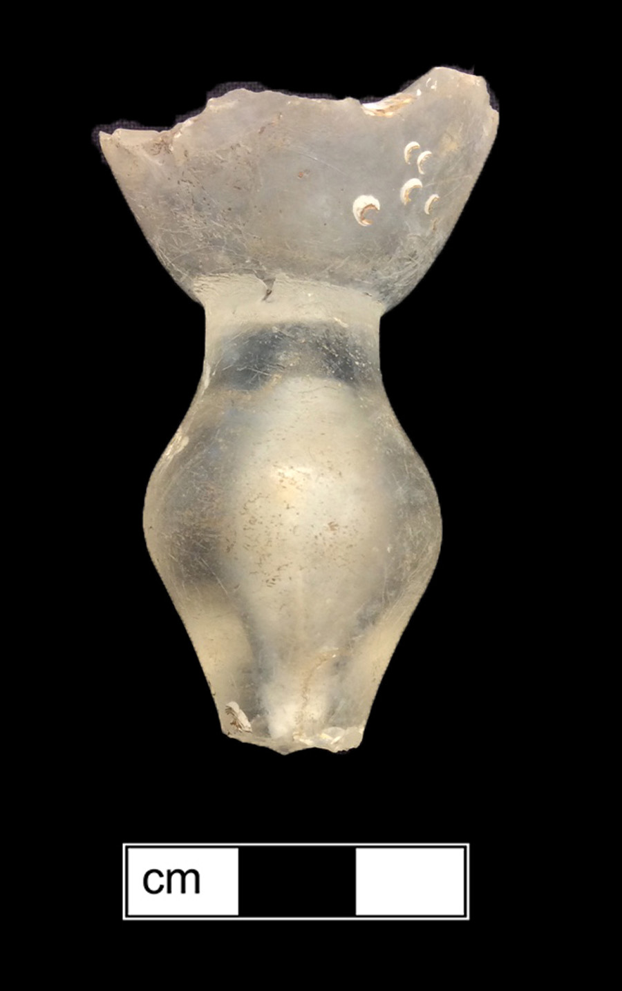 Image of colorless glass stemmed glass.