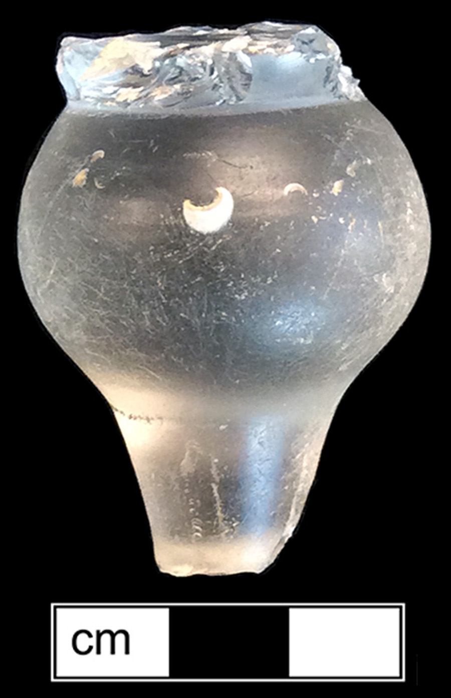 Image of colorless glass stemmed glass.