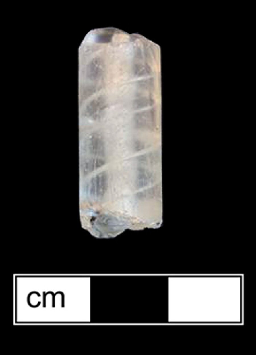 Image of colorless glass stemmed glass, opaque twist stem.