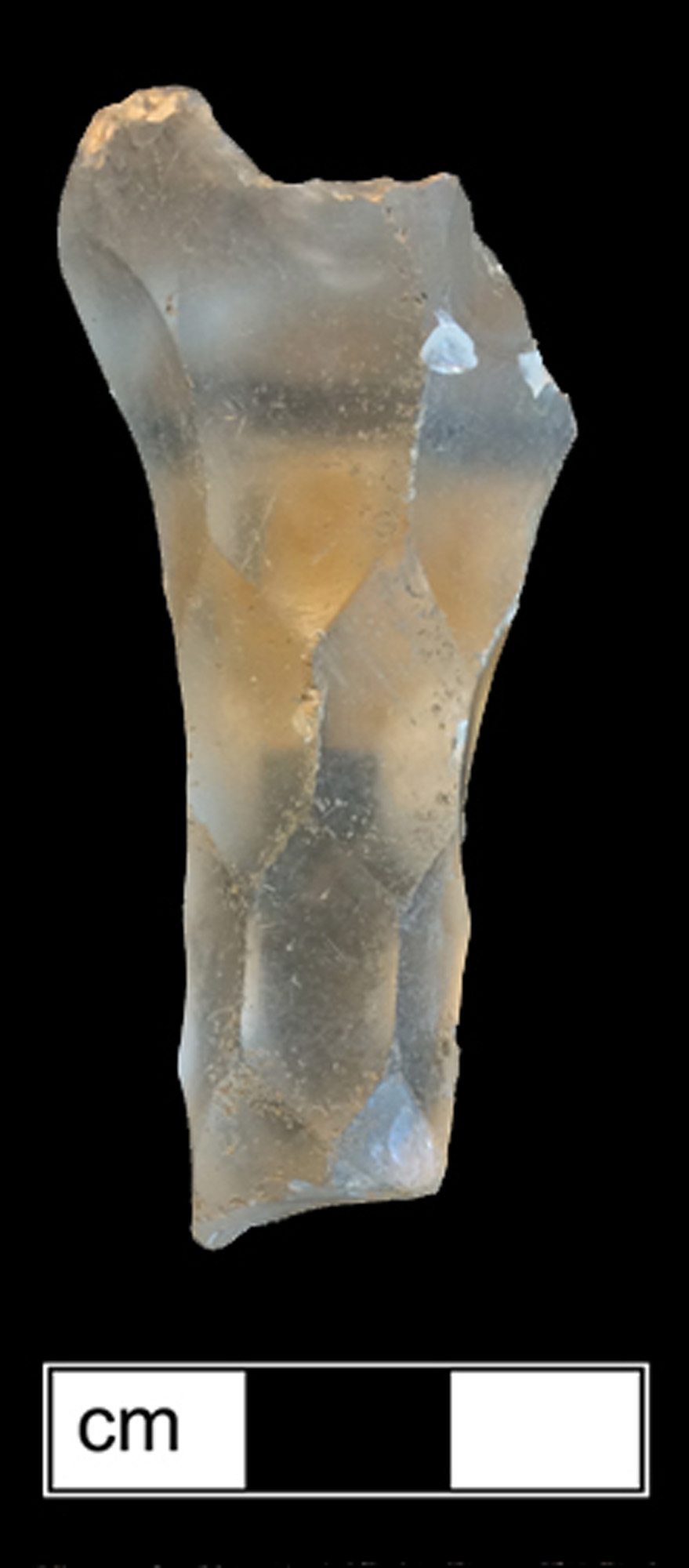 Image of colorless glass stemmed glass, abrasive decoration.