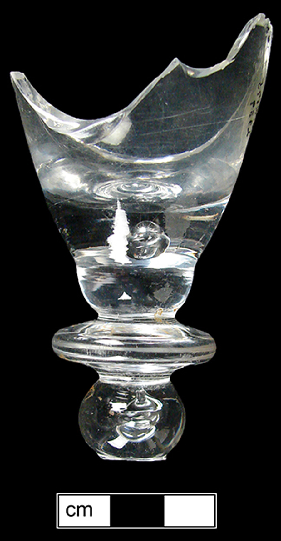 Image of colorless glass stemmed glass, baluster stem.